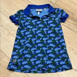Lacoste Blue & Green Camouflage Polo for Kids